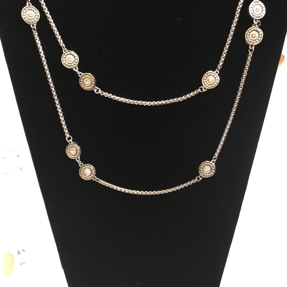 💕Gorgeous Silver/Yellow Stone/ Double Chain💕